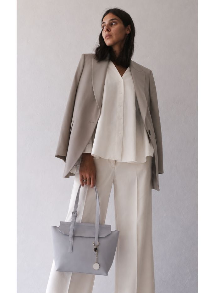 Elegant Grey Tote Handbag