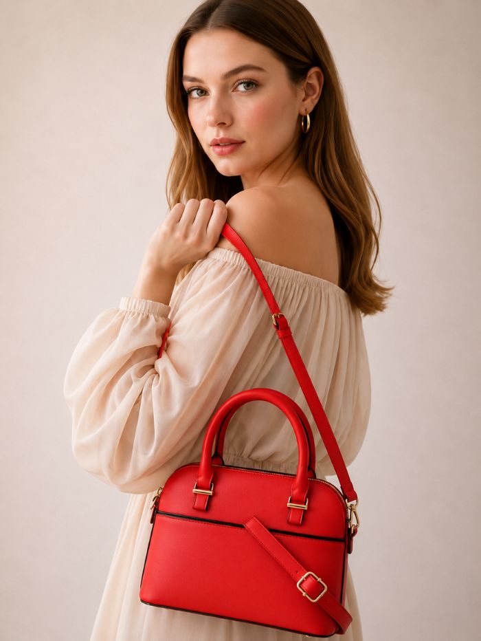 Stylish Red Women Handbag with Shoulder Strap Premium Tote Bag