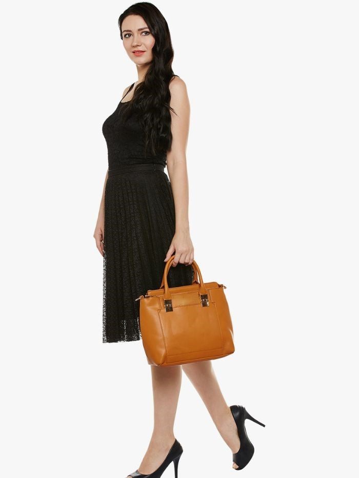 Elegant Beige Top Handle Handbag for Women