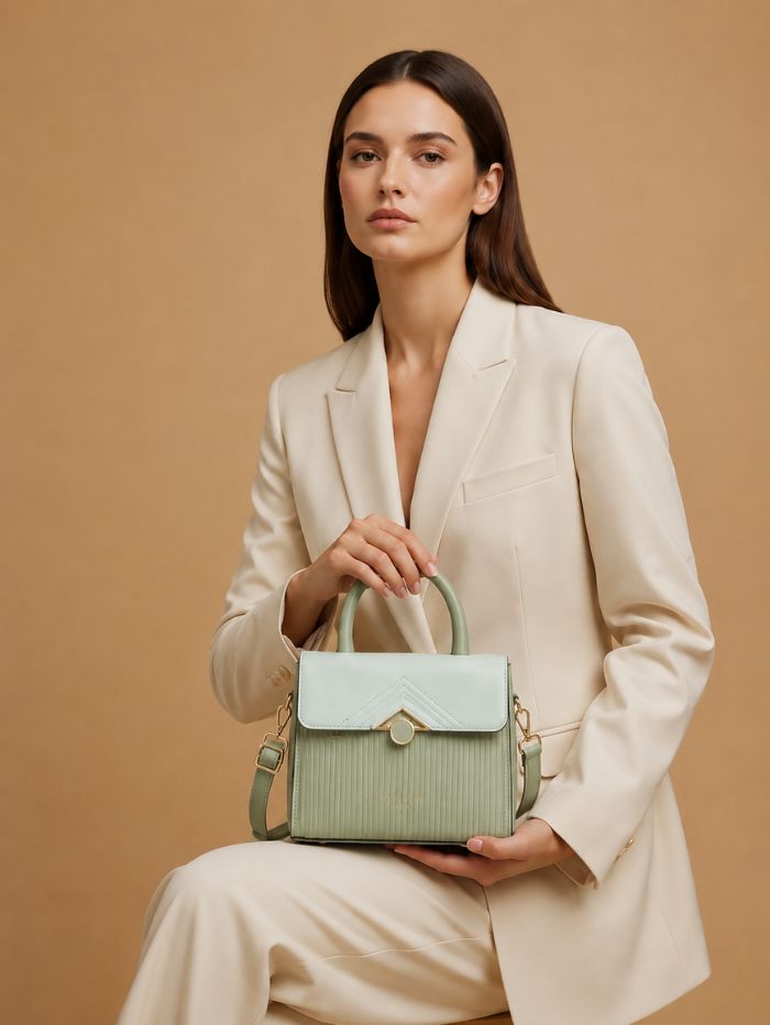 Premium Green Women Handbag with Adjustable Sling Strap