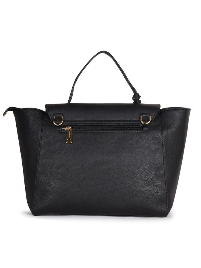 Luxury Structured Black Satchel Handbag for Women