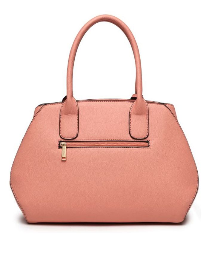 Peach Structured Satchel Bag