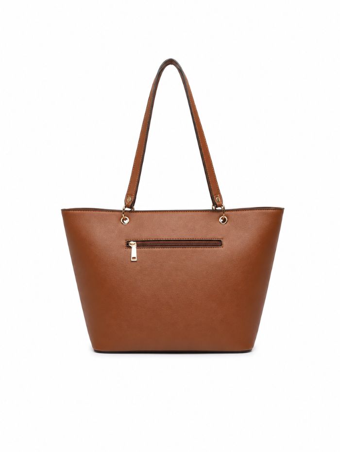 Premium Brown Women Tote Bag with Stylish Charm