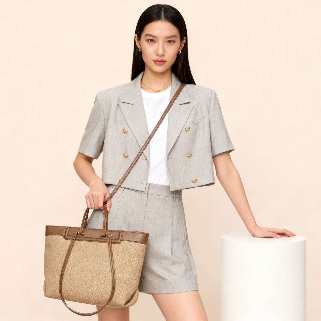 CLASSIC HAZEL Khaki TOTE BAG